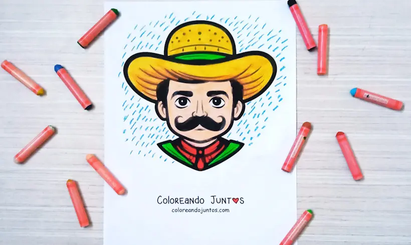 Desenho de Emiliano Zapata colorido por Colorindo Juntos