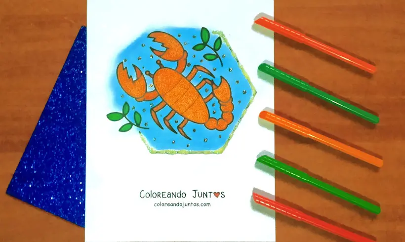 Desenho do signo de Escorpião colorido por Colorindo Juntos
