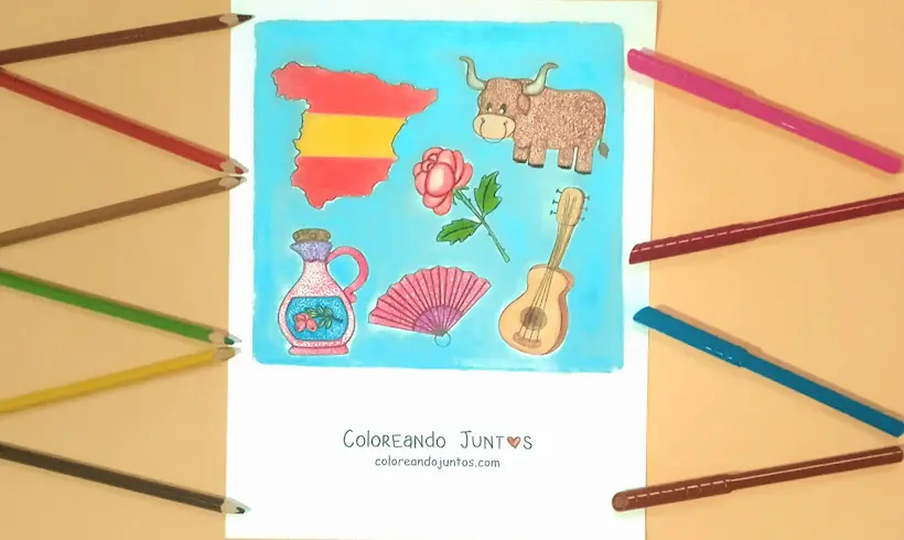 Desenho da Espanha colorido por Colorindo Juntos