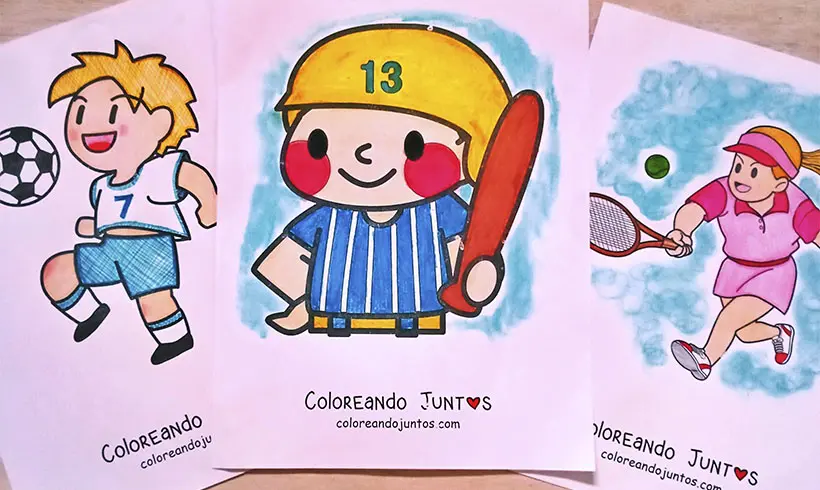 Desenhos de esportes coloridos pelo Colorindo Juntos