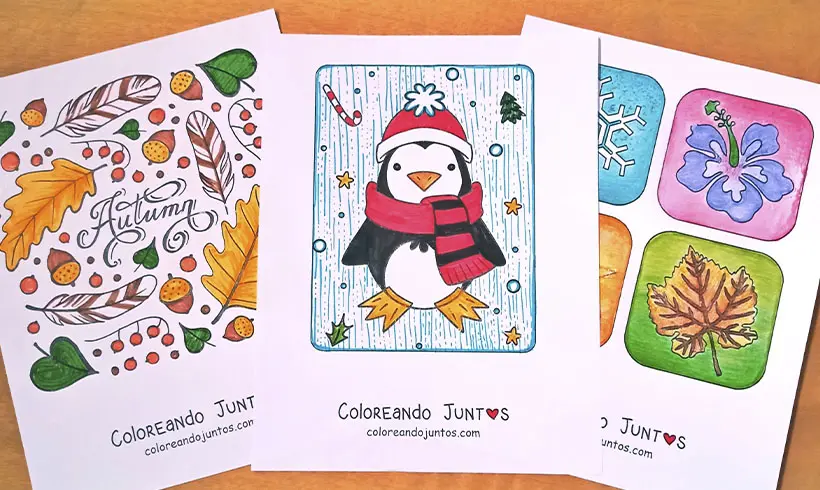 Desenhos de estacoes coloridos por Colorindo Juntos