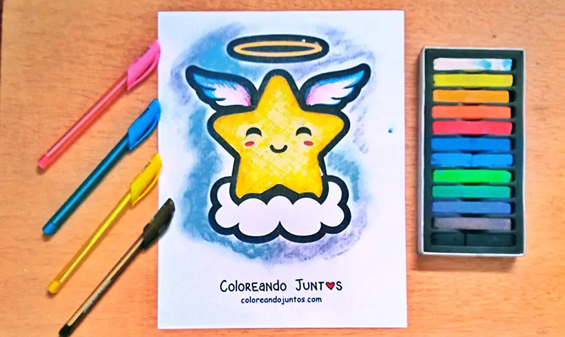 Desenho de estrela colorida por Colorindo Juntos