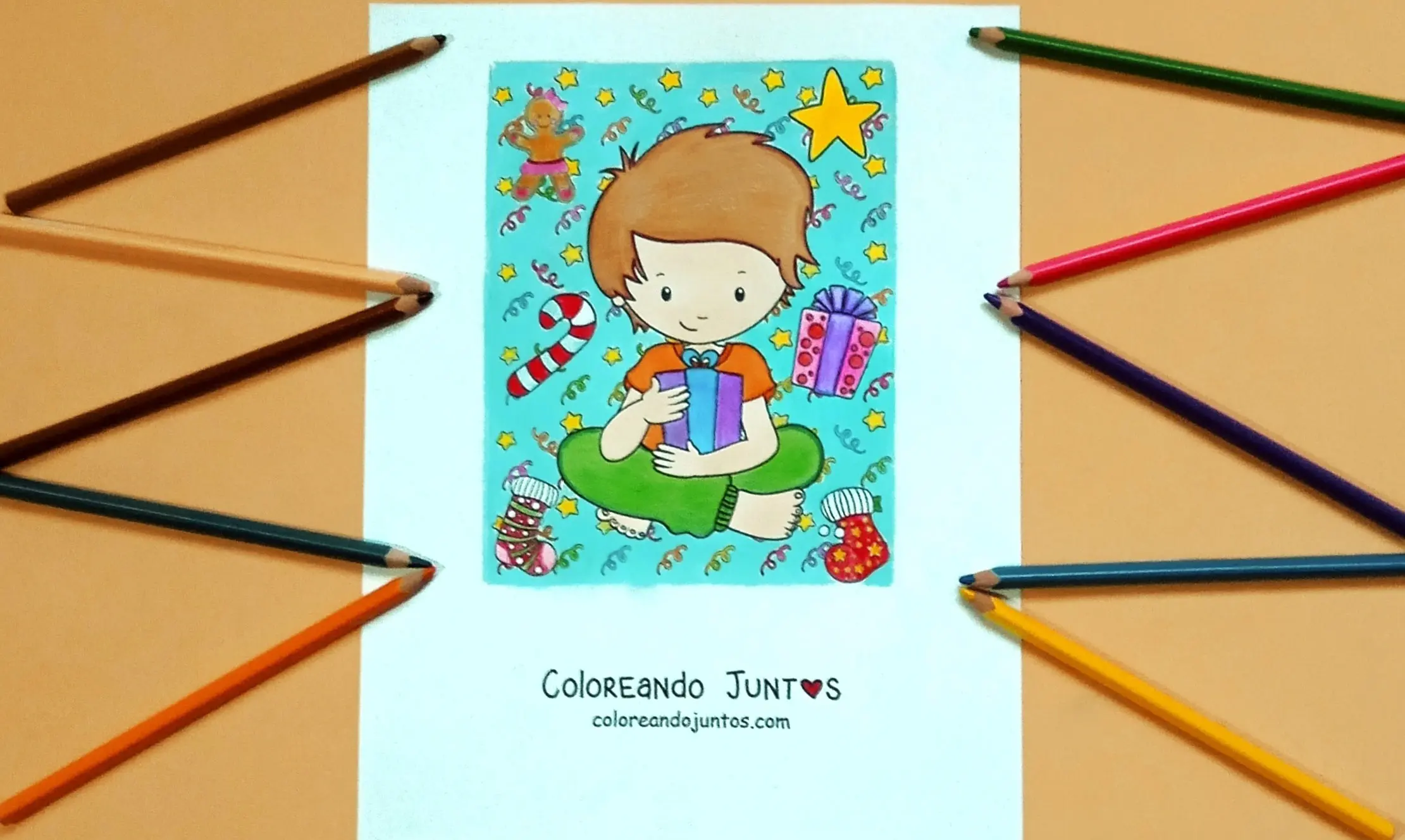 Desenho de festa kawaii colorido pelo Colorindo Juntos