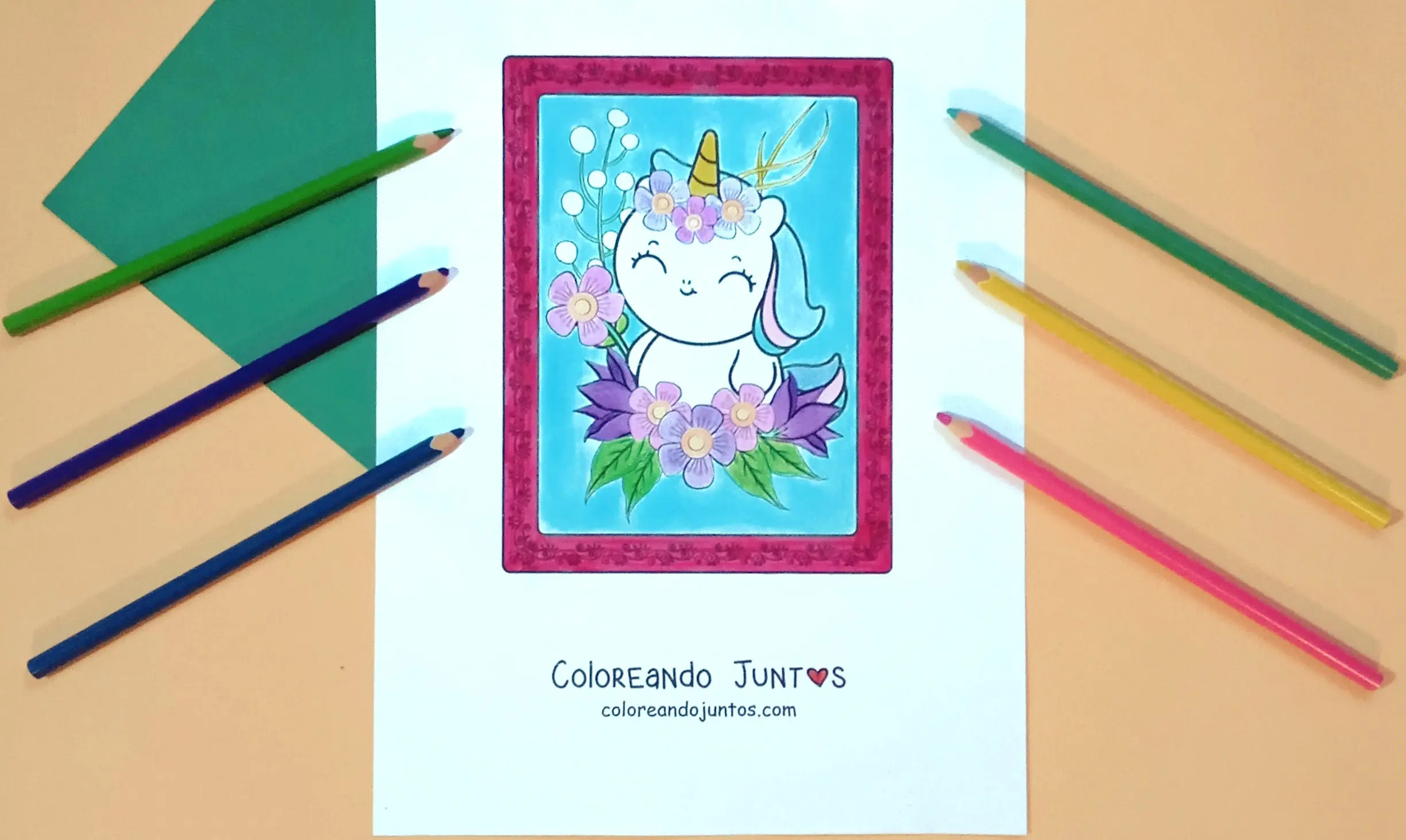 Desenho de flores kawaii colorido por Colorindo Juntos