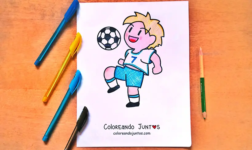 Desenho de futebol colorido pelo Colorindo Juntos