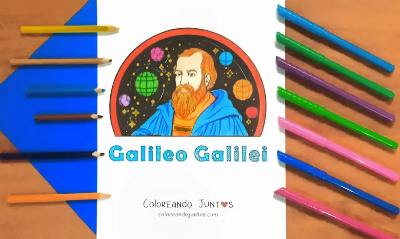Desenho de Galileu Galilei colorido por Colorindo Juntos