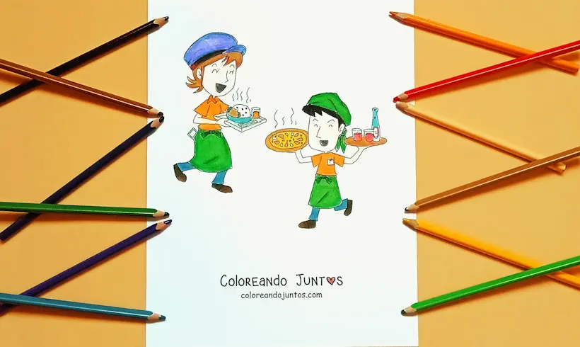 Desenho de garcons coloridos pelo Colorindo Juntos