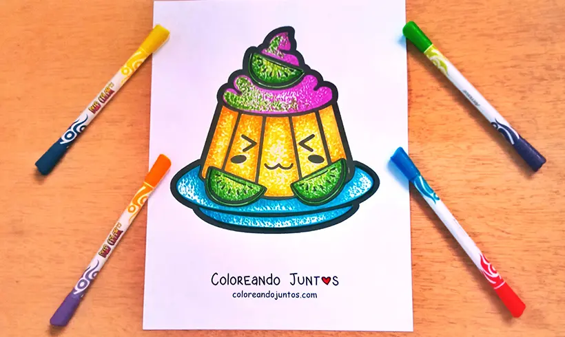 Desenho de gelatina colorida por Colorindo Juntos