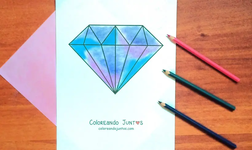 Desenho de uma gema colorida por Colorindo Juntos