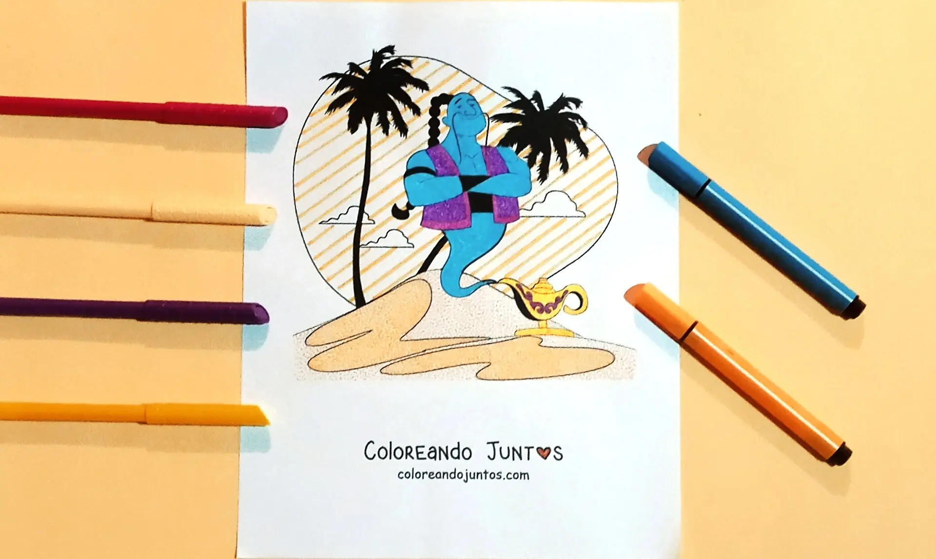 Desenho de gênio colorido por Colorindo Juntos
