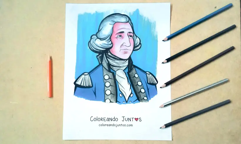 Desenho de George Washington colorido por Colorindo Juntos
