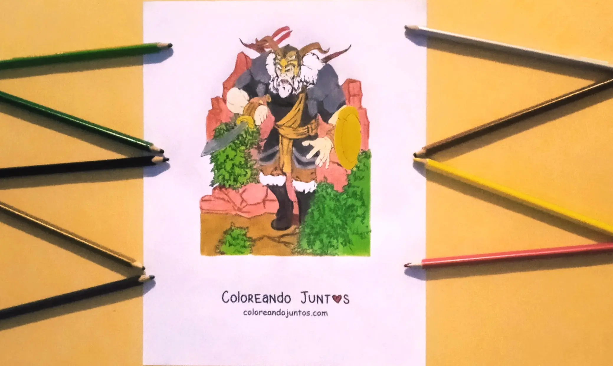 Desenho de gigante colorido por Colorindo Juntos
