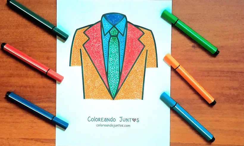 Desenho de uma gravata colorida por Colorindo Juntos
