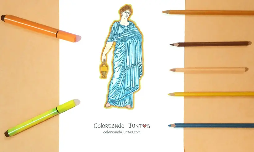 Desenho da Grécia colorido pelo Colorindo Juntos
