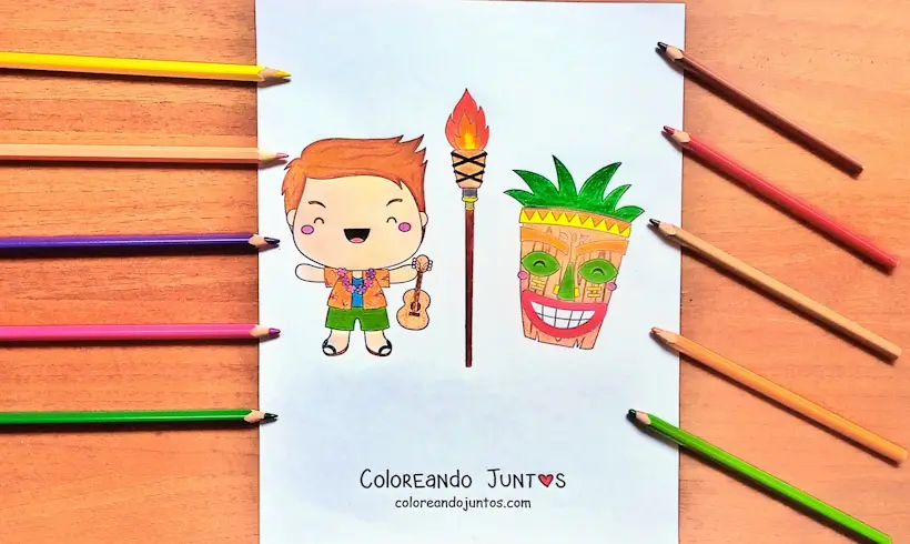 Desenho do Havai colorido pela Colorindo Juntos