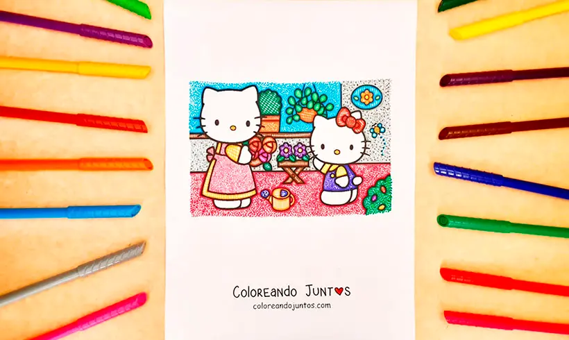 Desenho da Hello Kitty colorido por Colorindo Juntos