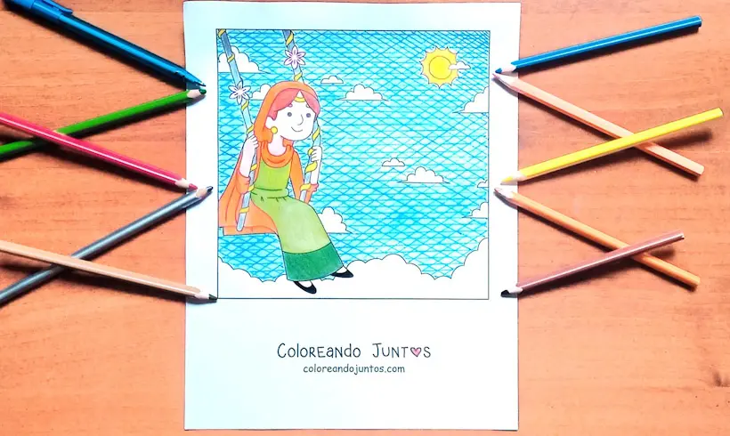 Desenho da Índia colorido por Colorindo Juntos