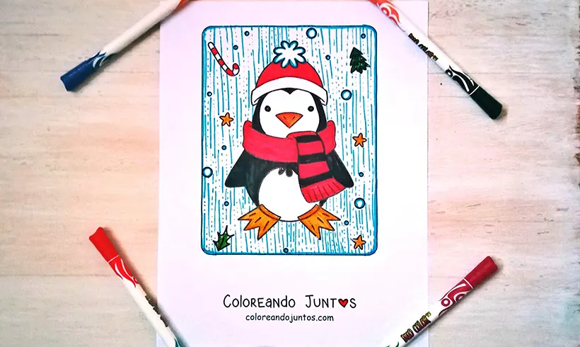 Desenho de inverno colorido por Colorindo Juntos
