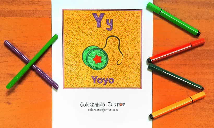 Desenho de ioiô colorido por Colorindo Juntos