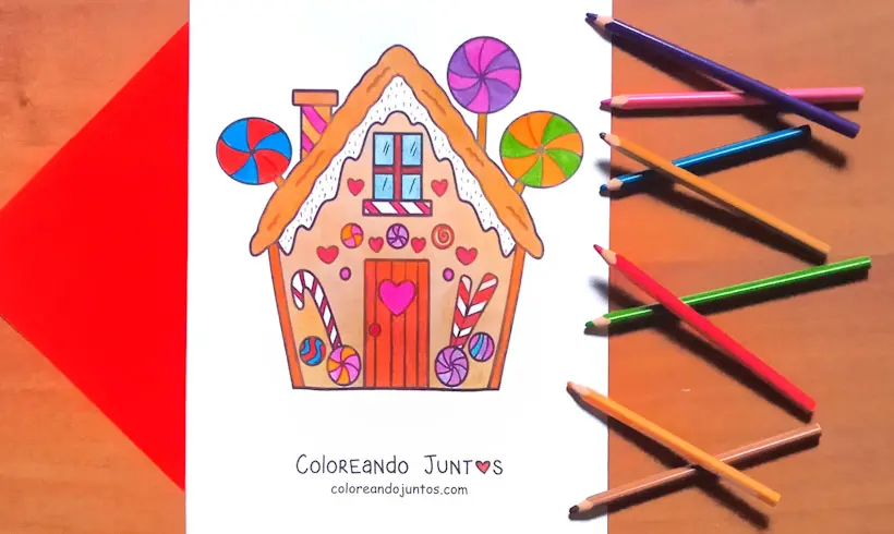 Desenho da casa de doces de João e Maria colorido por Colorindo Juntos
