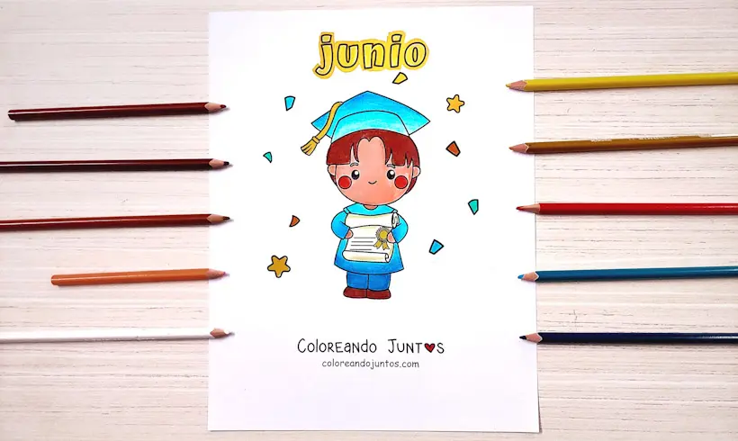 Desenho do mês de junho colorido por Colorindo Juntos