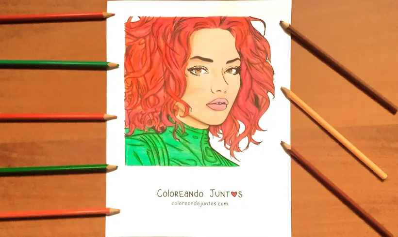 Desenho da Karol G colorido pela Colorindo Juntos