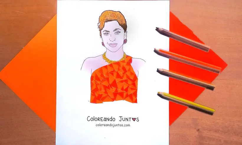 Desenho da Lady Gaga colorida por Colorindo Juntos