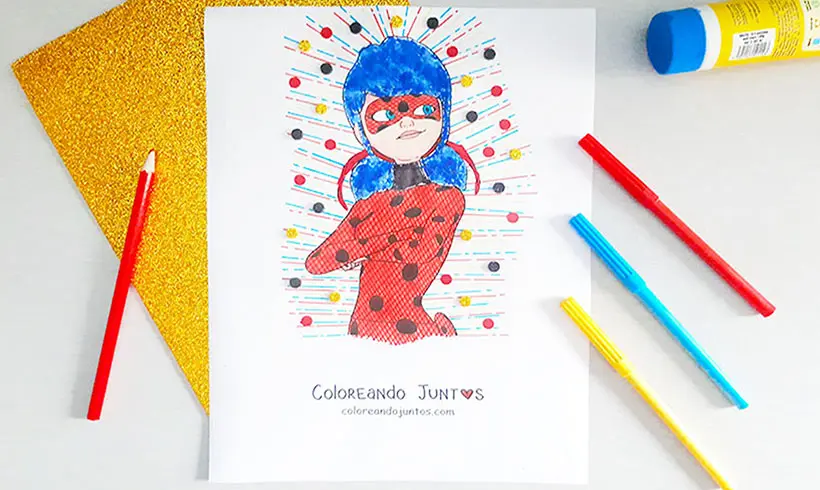 Desenho da Ladybug colorido por Colorindo Juntos