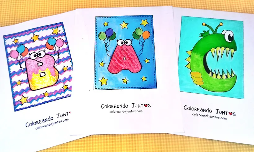 Desenhos de letras coloridas por Colorindo Juntos