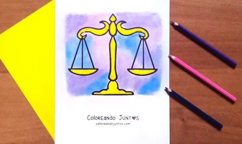 Desenho do signo de Libra colorido por Colorindo Juntos