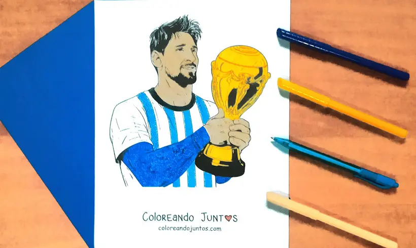 Desenho de Lionel Messi colorido por Colorindo Juntos