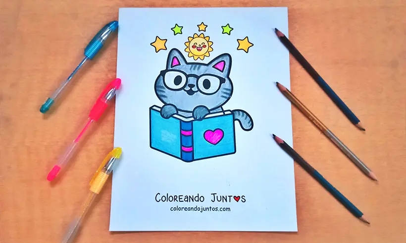 Desenho de livro colorido por Colorindo Juntos