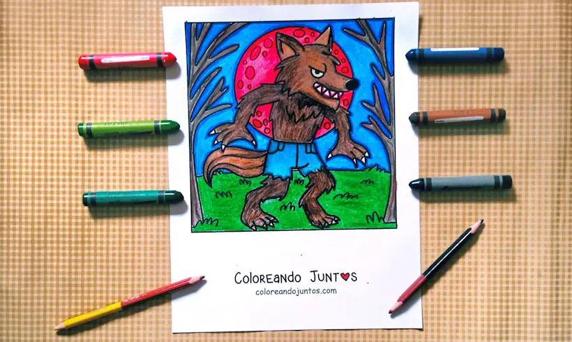 Desenho de Lobisomem colorido por Colorindo Juntos