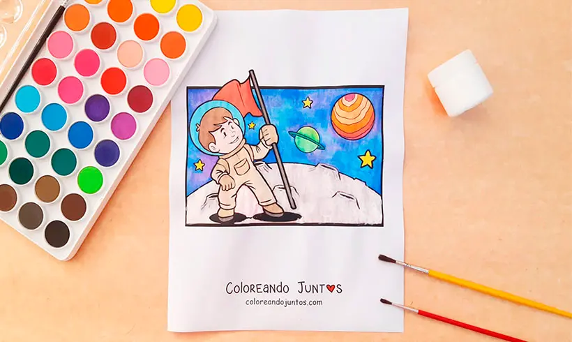Desenho de lua colorida pela Colorindo Juntos