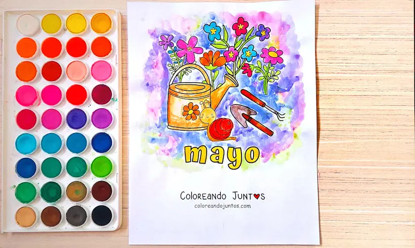 Desenho do mês de maio colorido pela Colorindo Juntos