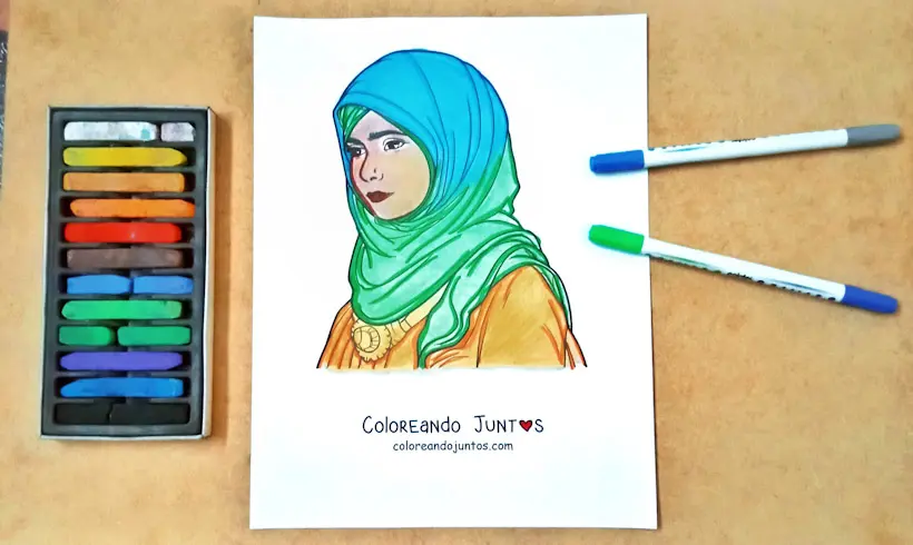 Desenho de Malala Yousafzai colorido por Colorindo Juntos