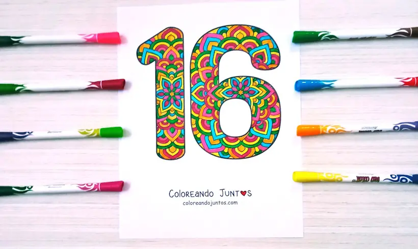 Desenho de mandala de matemática colorido por Colorindo Juntos