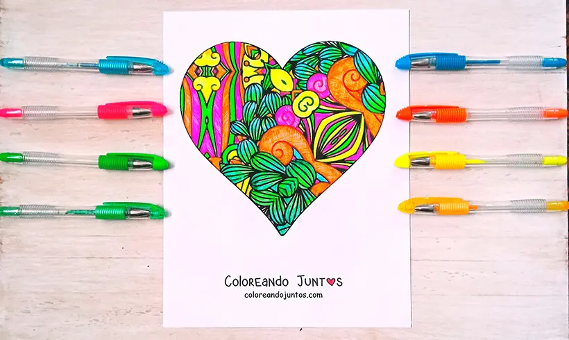 Desenho de mandala Zentangle colorida por Colorindo Juntos