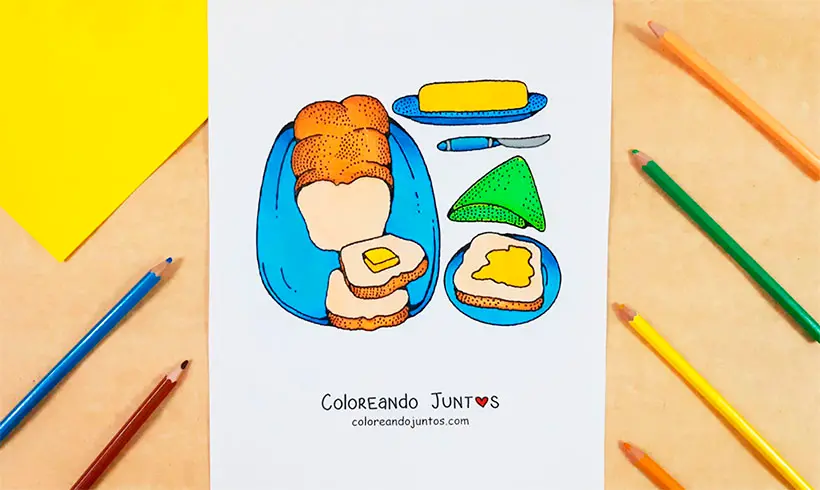 Desenho de manteiga colorida pela Colorindo Juntos