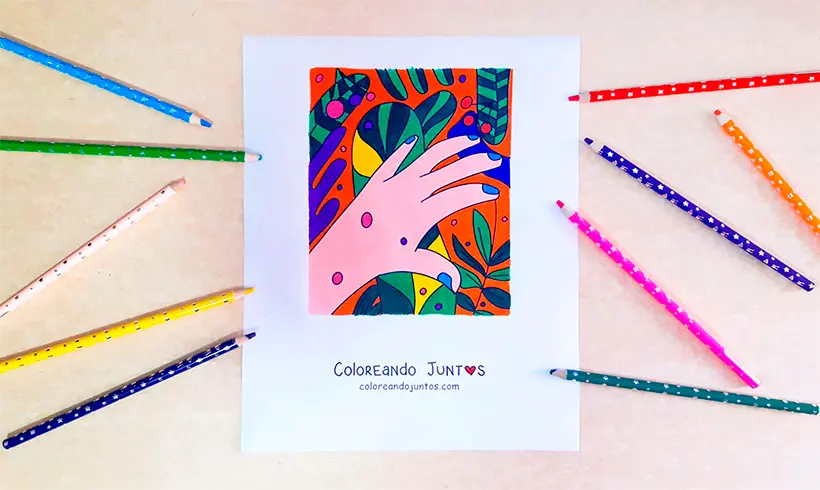 Desenho de mão colorida por Colorindo Juntos