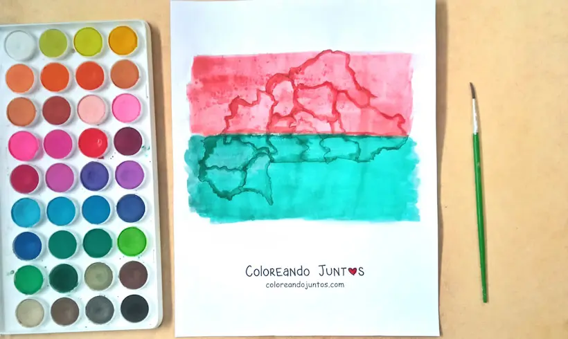 Desenho do mapa de um país africano colorido por Colorindo Juntos