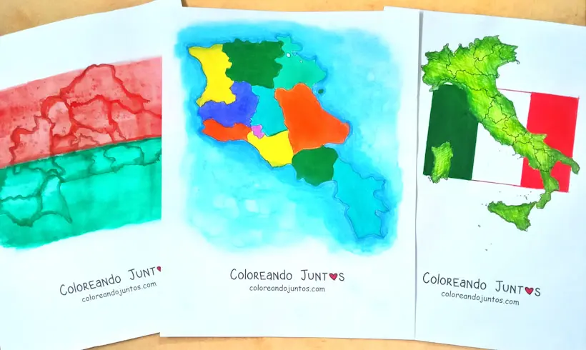 Desenhos de mapas coloridos por Colorindo Juntos