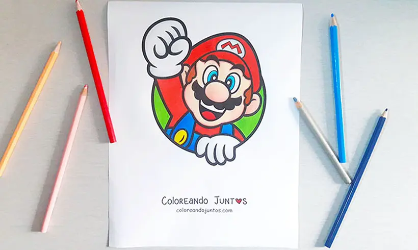 Desenho de Mario Bros colorido por Colorindo Juntos