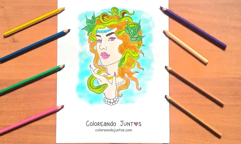 Desenho de Medusa colorido por Colorindo Juntos