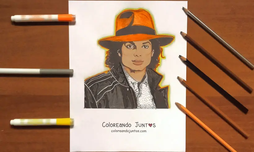 Desenho do Michael Jackson colorido pela Colorindo Juntos