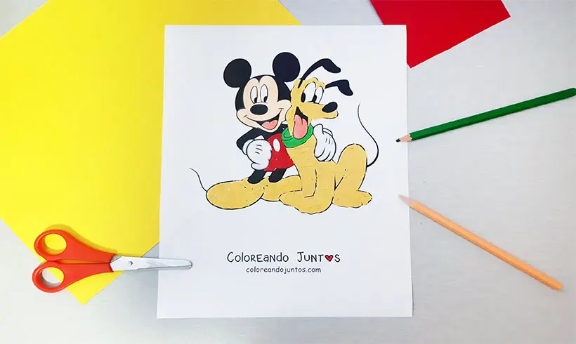 Desenho do Mickey Mouse colorido pelo Colorindo Juntos