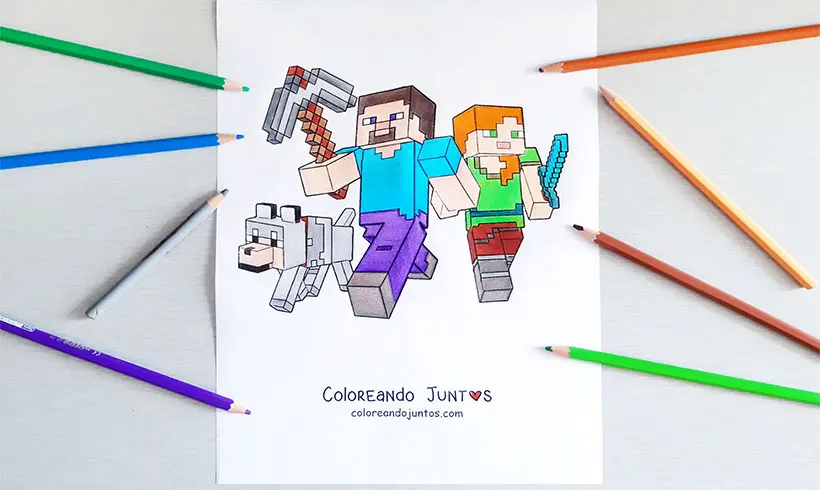 Desenho de Minecraft colorido por Colorindo Juntos