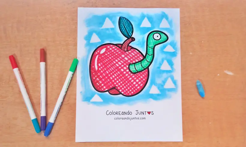 Desenho de uma minhoca colorida por Colorindo Juntos