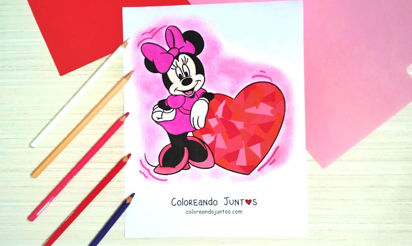 Desenho da Minnie Mouse colorido por Colorindo Juntos