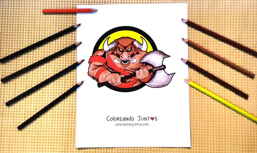 Desenho do Minotauro colorido por Colorindo Juntos